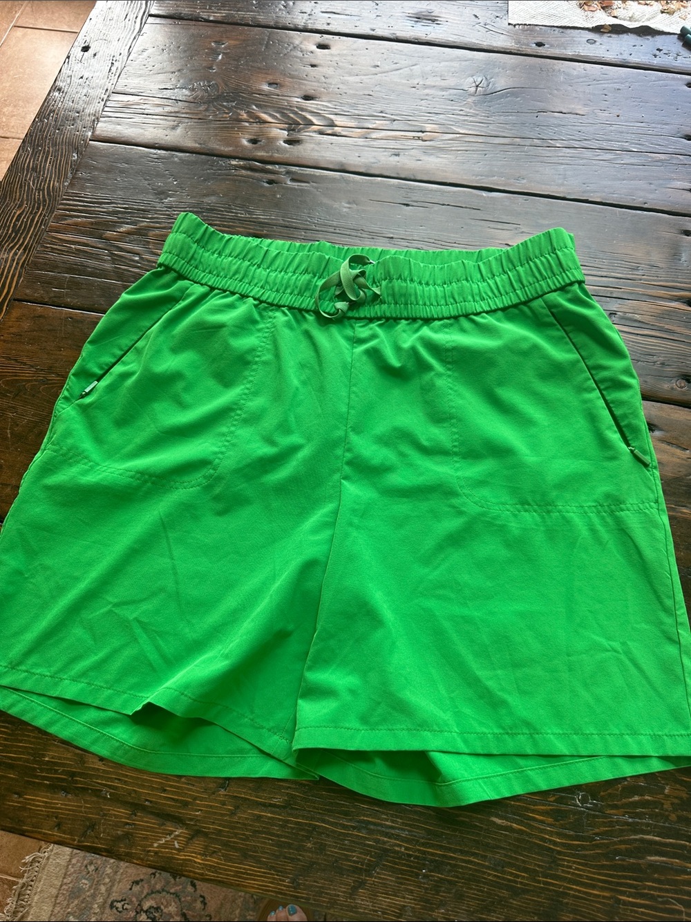 Chico's Bright Green Drawstring Active Shorts